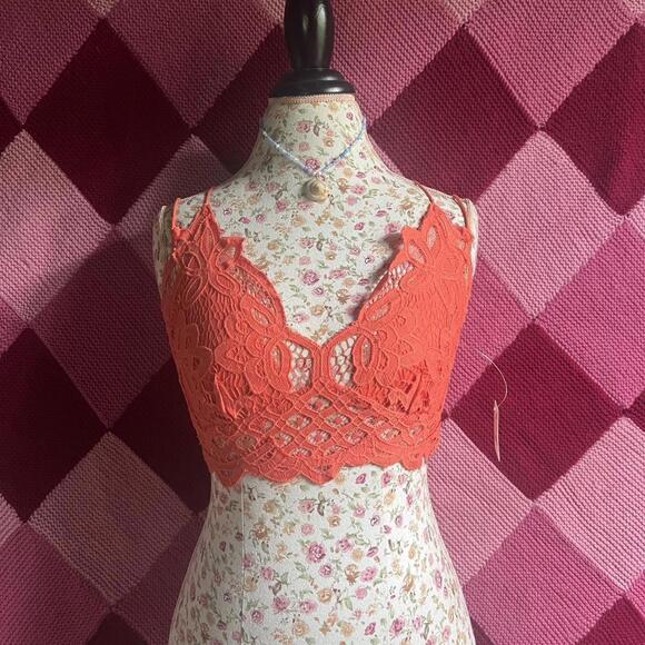 Free People Tops - free people orange lace adella bralette crop top